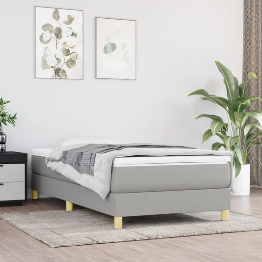 Boxspring Met Matras Stof Lichtgrijs