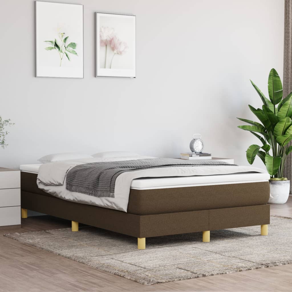 Boxspring Met Matras Stof Donkerbruin