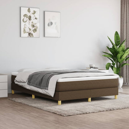 Boxspring Met Matras Stof Donkerbruin