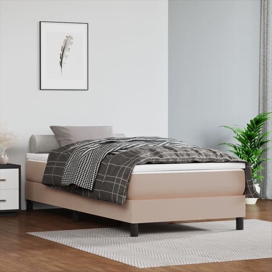 Boxspring Met Matras Kunstleer Kleurig Cappuccino