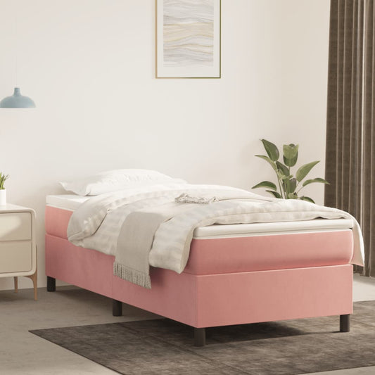 Boxspring Met Matras Fluweel Roze